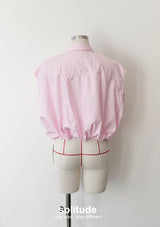 Pink Flower Patches Sleeveless Shirt