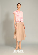 Pink Flower Patches Sleeveless Shirt