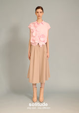 Pink Flower Patches Sleeveless Shirt