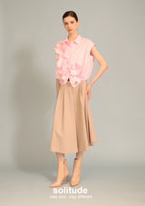 Pink Flower Patches Sleeveless Shirt