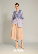 Sky Blue Shirt with Organza Vest Set
