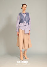 Sky Blue Shirt with Organza Vest Set