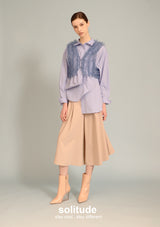Sky Blue Shirt with Organza Vest Set