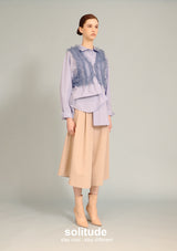 Sky Blue Shirt with Organza Vest Set