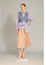 Sky Blue Shirt with Organza Vest Set