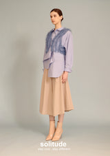 Sky Blue Shirt with Organza Vest Set