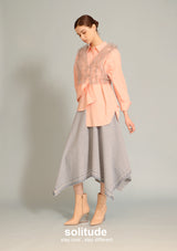 Pink Orange Shirt with Organza Vest Set