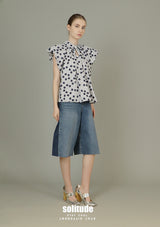 Blue Dots Printed Woven Top