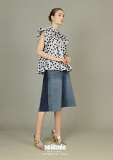Blue Dots Printed Woven Top