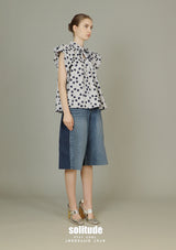 Blue Dots Printed Woven Top