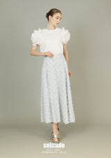 3D Flowers White Knitted Top