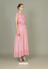 Pink Checkered See Through Dress