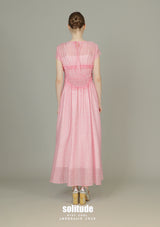 Pink Checkered See Through Dress