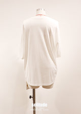 White Flowers Patches Knitted Top