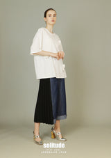 White Flowers Patches Knitted Top