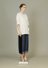 White Flowers Patches Knitted Top