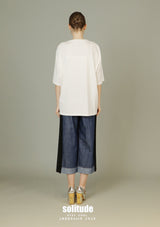 White Flowers Patches Knitted Top