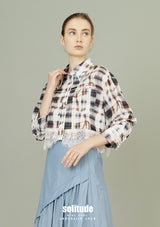 Lace Trim Printed Woven Shirt