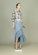 Lace Trim Printed Woven Shirt