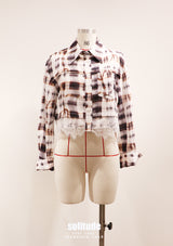 Lace Trim Printed Woven Shirt