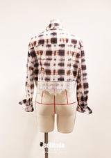 Lace Trim Printed Woven Shirt