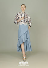 Lace Trim Printed Woven Shirt