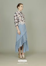 Lace Trim Printed Woven Shirt