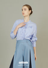 Floral Patches Striped Shirt