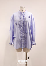 Floral Patches Striped Shirt