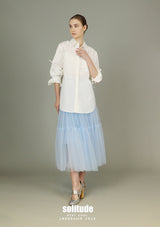 White Embellished Woven Shirt