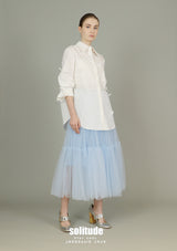 White Embellished Woven Shirt