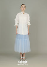 White Embellished Woven Shirt