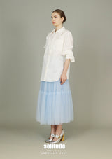 White Embellished Woven Shirt