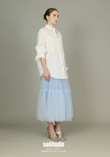 White Embellished Woven Shirt