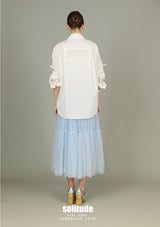 White Embellished Woven Shirt