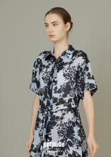 Blue Floral Printed Dress