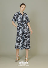 Blue Floral Printed Dress