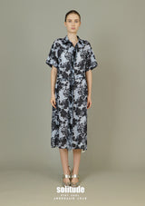 Blue Floral Printed Dress