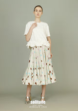 White Ruffles Hem Knitted Top