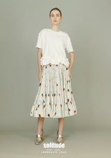 White Ruffles Hem Knitted Top