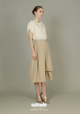 Beige Tiered Spiral Woven Culottes