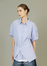 Embellished Collar Striped Shirt