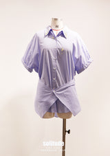 Embellished Collar Striped Shirt