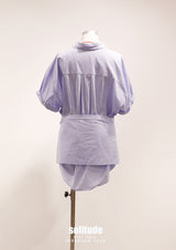 Embellished Collar Striped Shirt