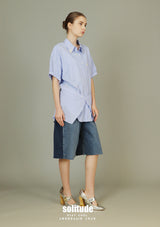 Embellished Collar Striped Shirt