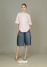 Long Front V Back Woven Shirt