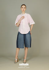 Long Front V Back Woven Shirt