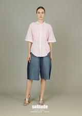 Long Front V Back Woven Shirt