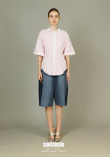 Long Front V Back Woven Shirt