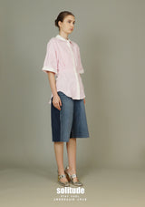 Long Front V Back Woven Shirt